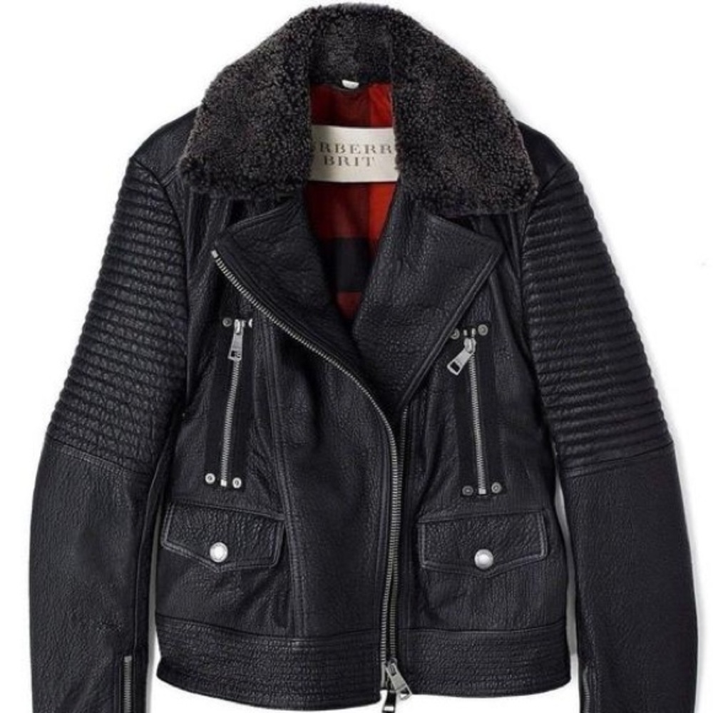 *SOLD* NWOT Burberry Vintage Leather Jacket Womens